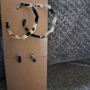 Handcrafted Acrylic post back Hoop Earring set